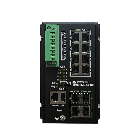 12-Port Layer3 Industrial POE/POE+ Switch